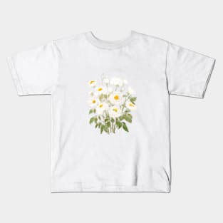 white rose bouquet watercolor and ink Kids T-Shirt